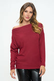 Brushed Knit Off the Shoulder Top - Multiple Colors