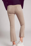 Q2 Flare Jeans with Raw Hem Edge - Beige