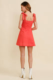 Game Day Strap Tie Flowy Mini Dress