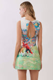 Abstract Football Print Mini Dress