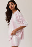 Oversized Round Neck Stripe Tee