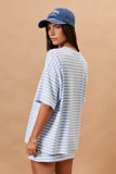 Oversized Round Neck Stripe Tee