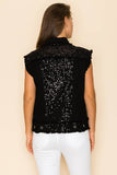 The Way Cotton Twill Vest with Sequin Detail
