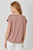 Mystree Cupro Modal V-Neck Top