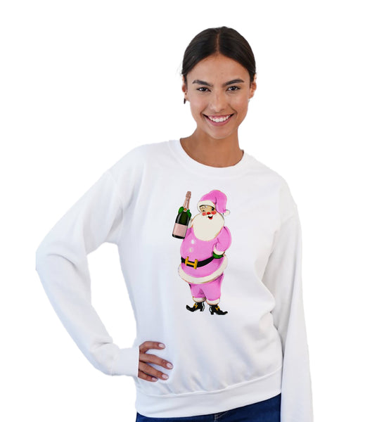 Crewneck Sweatshirt - Santa Loves Champagne