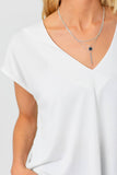 Mystree Cupro Modal V-Neck Top