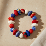 Aasha Bold Patriotic Stretch Kantha Handcrafted Bracelet
