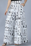 Vogue White Print Palazzo Pants - Off White