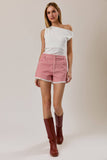 Daisy Lane Gingham Lace Denim Shorts