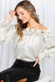 Rapunzel Off-The-Shoulder Metallic Blouse