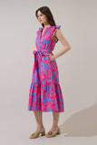 Meira Floral Charlotte Button Midi Dress