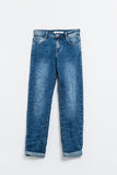The Q2 Super Skinny Midwash Jeans- Blue
