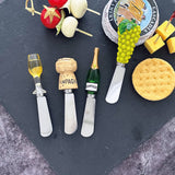 FINAL SALE Champagne Resin Polyresin Cheese Spreader Set