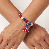 Aasha Patriotic Stackable Tassel Handcrafted Bracelet