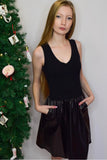 Mini Tank Dress Vegan Leather - Black
