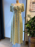 Floral Print Puff Sleeve Midi Dress