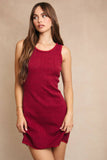 Kara Sleevelsss Mini Dress - Maroon
