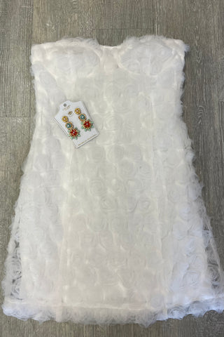 Rosette Textured Mini Dress