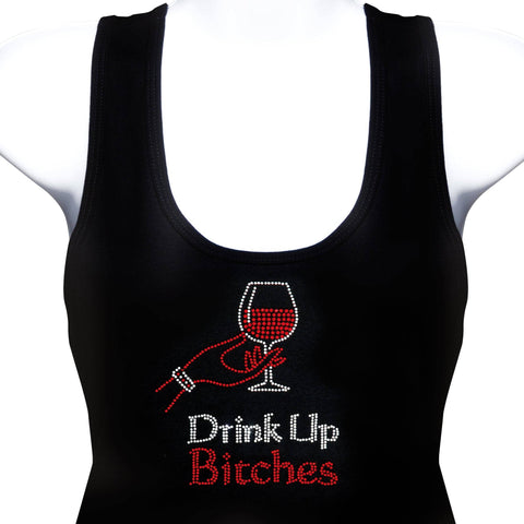 Drink Up Rhinestone Tank Top