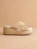 The Fresno | Raffia Platform Sandal - Natural