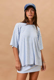 Oversized Round Neck Stripe Tee