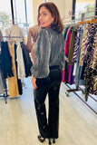 The Q2 Shiny Glitter Bodysuit with Deep V - Silver or Gold