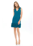 Donna Ricco Sleeveless Scuba Cupcake V Neck Dress