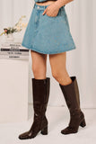 High Waist Flared Mini Skort - LW Denim