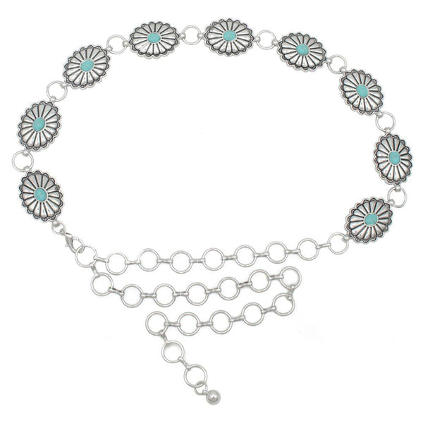 Flora Bloom Cab Accent Concho Metal Belt