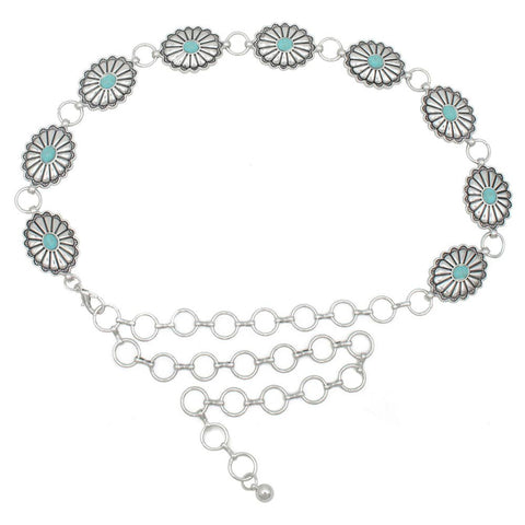 Flora Bloom Cab Accent Concho Metal Belt