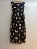 Italian Strapless Tulle Polka Dot Midi Dress