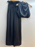 Italian Genie Crop Top & Flowy Pants Set