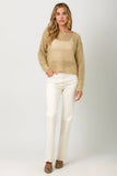 Mystree Metallic Net Pullover Sweater