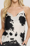 Western Cow Print Silky Satin Tank Top