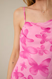 Butterfly Kisses Bias Midi Slip Dress - Fuchsia