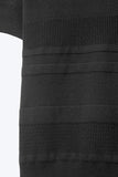 The Q2 Textured Stripe Knit Sweater- Black
