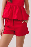 Caitlyn Game Day Solid Tailored High Waisted Shorts