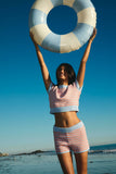 Creamsicle Stripe Sweater Shorts