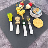 FINAL SALE Champagne Resin Polyresin Cheese Spreader Set