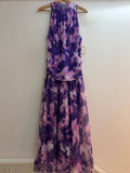 Italian High Neck Ruched Mesh Dress