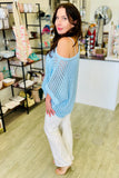 Doni Cotton Open Knit Sweater Top