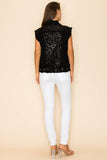 The Way Cotton Twill Vest with Sequin Detail