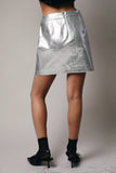 Foul Faux Leather Mini Skirt -Gold