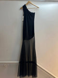 The Primavera One Shoulder Mesh Bottom Dress
