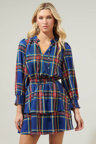 Lakeview Plaid Clifton Ruffle Dress