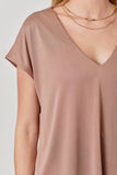 Mystree Cupro Modal V-Neck Top