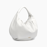 Wanderlust Tote Scrunchie Hobo Bag - White