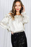 Rapunzel Off-The-Shoulder Metallic Blouse