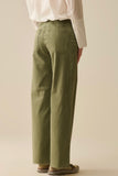 The Q2 Wide Leg Pants with Front Pockets- Khaki