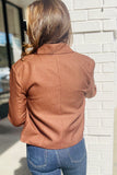 The Q2 Oversized Cropped Blazer Vichy Design - Brown